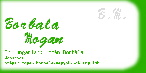 borbala mogan business card