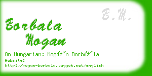 borbala mogan business card